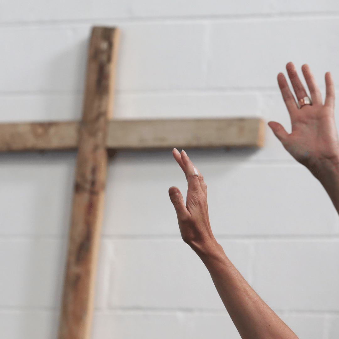 Hands up in worship